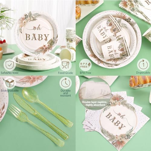 350 Pcs Boho Baby Shower Decorations for Girl (350 Count)