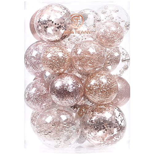 25 Pack Assorted Clear Christmas Ball Ornaments (25 Count)