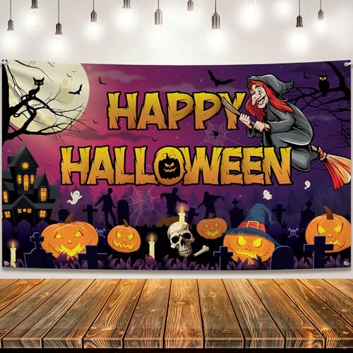 Spooky Happy Halloween Banner 72x44 Inch