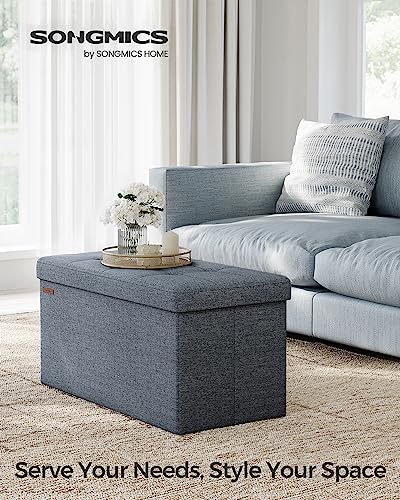 30 Inches Folding Storage Ottoman Bench