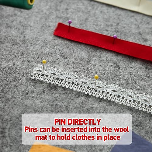 24" x 18" + 10" x 10" Wool Pressing Mat 100% New Zealand Felted Wool Ironing Mat Pad Blanket for Quilter