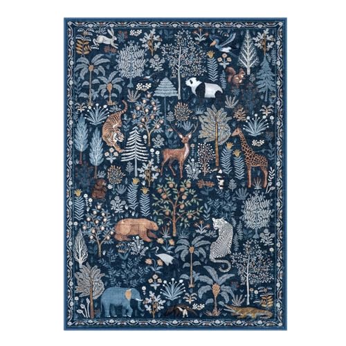 Jungle Blue 5x7 Rugs for Living Room Soft Ultra (33.2 Sq Ft)