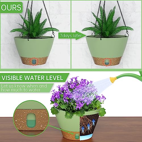 2 Pack 8 Inch Hanging Baskets for Plants Outdoor Indoor (72 Count)