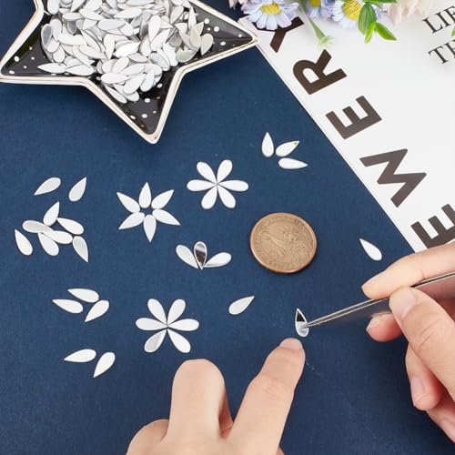 300pcs Teardrop Craft Mirrors Mosaic Tiles 4.5x12mm Self (300 Count)