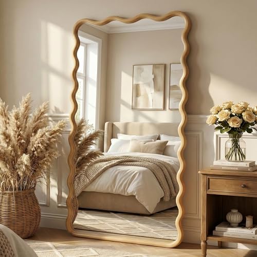 Wavy Wood Full Length Mirror