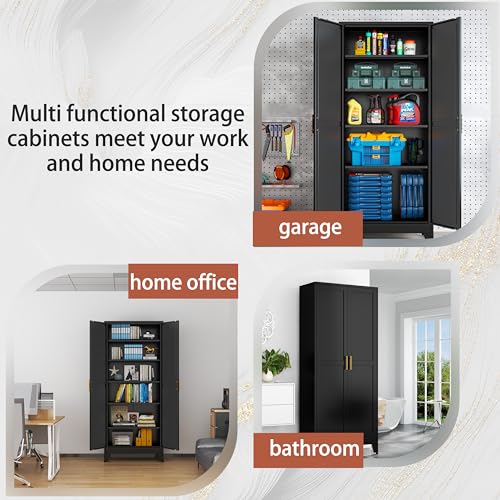 Kitchen Pantry Storage Cabinet with Doors and Adjustable Shelves