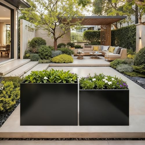 Metal Outdoor Planter 36" L x 15" W x 24" H for Metal Rectangular Planter