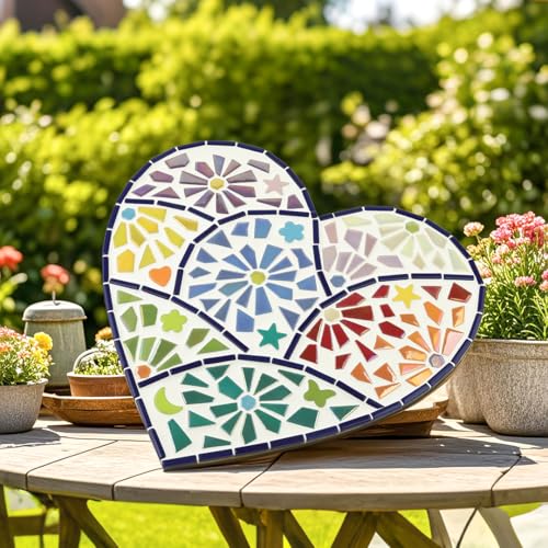 Iridescent Glass Mosaic Tiles for Crafts Bulk (7.06 Ounce)
