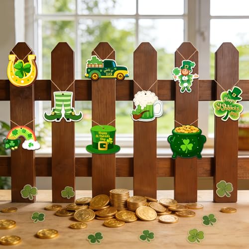 80PCS Wooden St. Patrick's Day Ornaments to Paint Shamrock Cutout Decorations (80 Count)
