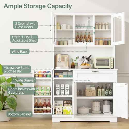 68" Kitchen Pantry Storage Cabinet