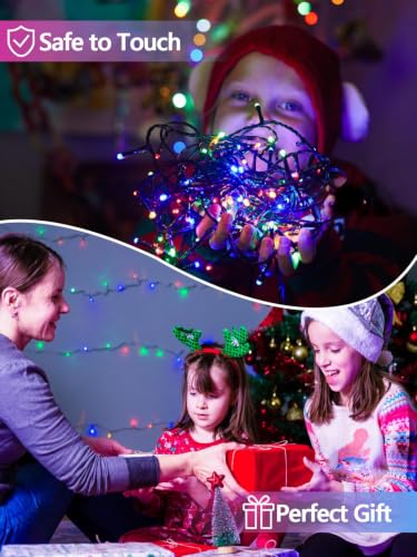 Solar Christmas Lights Outdoor 6 Pack 600 LED 198FT String Light Multicolor (6 Count)