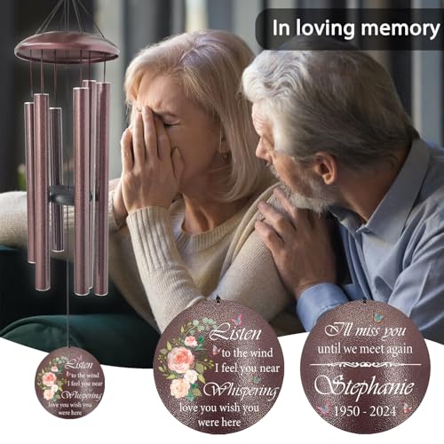 36" Large Deep Tone Personalized Sympathy Wind Chimes