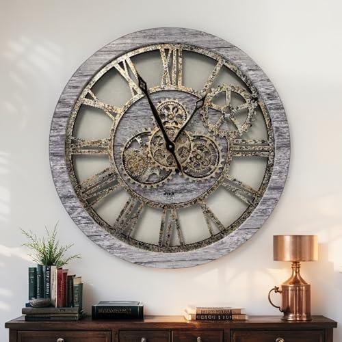 The Gears Clock The Original Real Moving Gear Wall Clock Vintage Industrial Oversized Rustic Farmhouse
