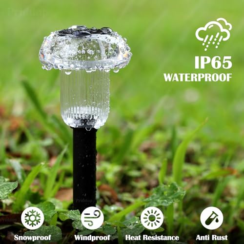 8 Pack Solar Garden Lights Outdoor Waterproof 3000K Warm White LED (8 Count)