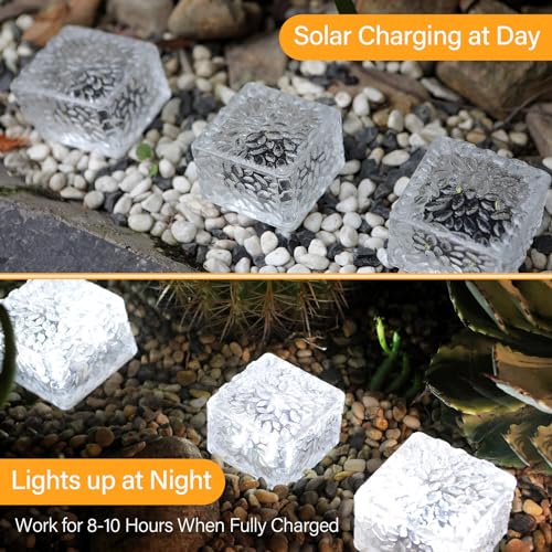 Solar Brick Lights Outdoor Solar Lights Outdoor Waterproof Patio (3 Count)