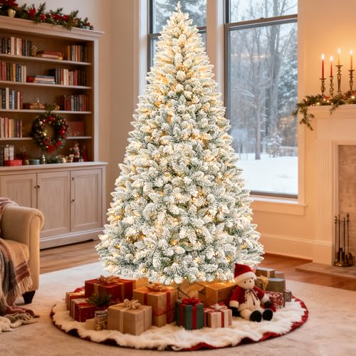 6 ft Prelit Flocked Christmastree
