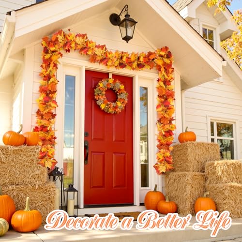 2 Pack Fall Leaves Garland Indoor Outdoor Fall Decor