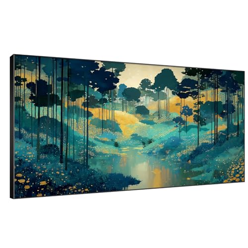 36"x72" Extra Large Framed Wall Art Whimsical Fantasy Forest
