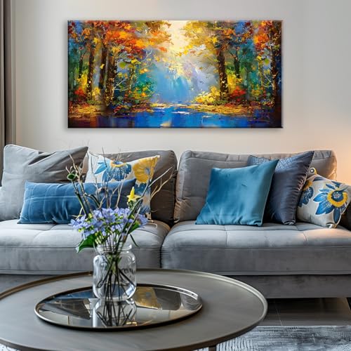 Beautiful Colorful Forest Scenery Landscape Wall Art Decor Artwork for Bedroom Living Room