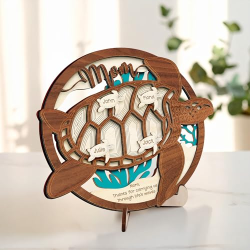 Personalized Sea Turtle Family Sign for Mom
