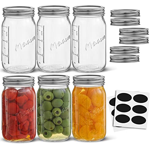 16 Oz Mason Jars With Lids (6 Count)