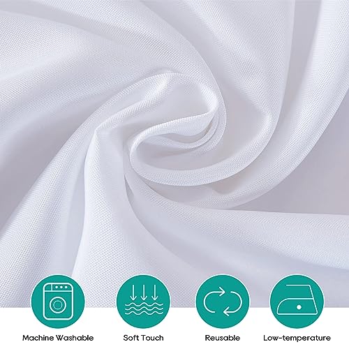10 Pack 132 Inch White Tablecloths for Round Tables (10 Count)