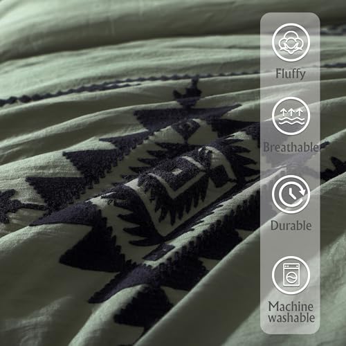Embroidery King Size Comforter Set 7 Pieces Western Bed in a Bag