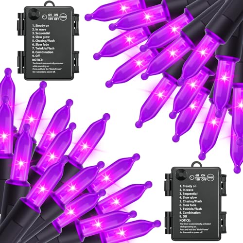 Halloween Purple Lights Decorations (50 Count)