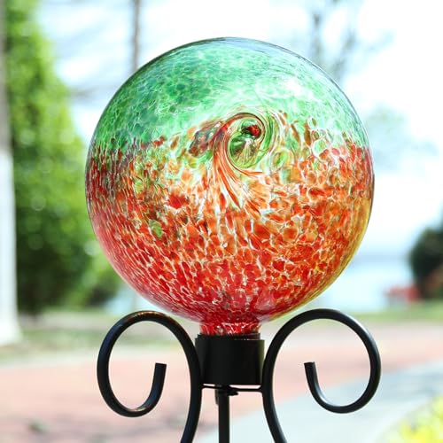 Gazing Ball Glass Gazing Balls Garden Globe Outdoor Decor 10" Red