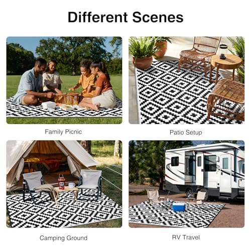 Outdoor Rug 6x9 ft Waterproof Reversible Mat
