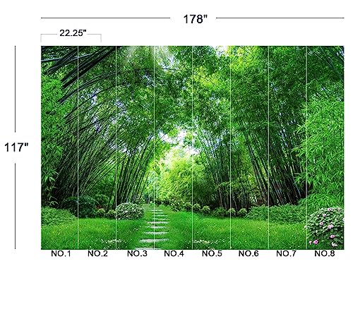 Green Bamboo Forest wall Mural Wallpaper for Bedroom 178" x 117"