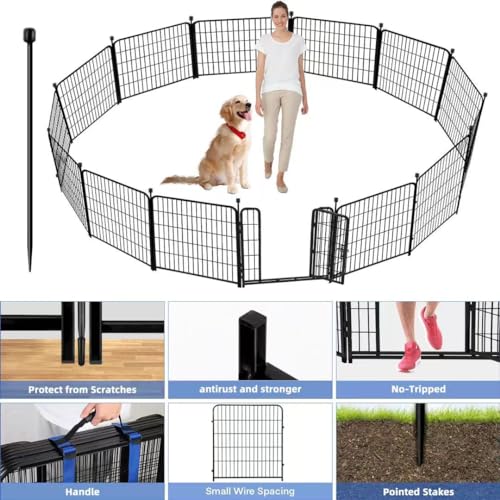 Metal Garden Fence with Gate (10 Count)