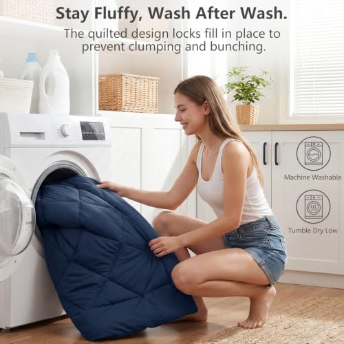 King Comforter Set 102"x90" Navy