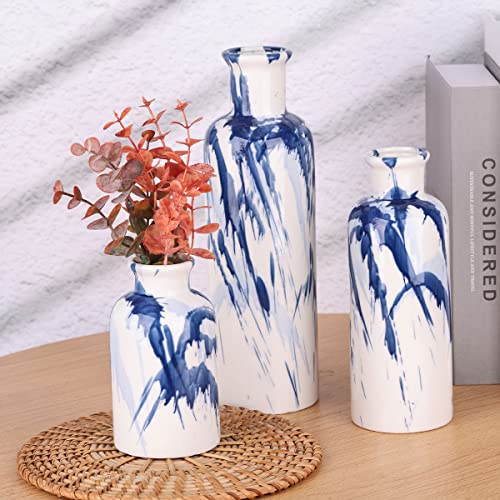 Blue Ceramic Vase Set (3 Per set)