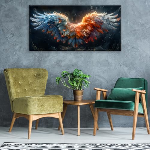 Beautiful Colorful Angel Wings Religion Wall Art Decor Artwork for Girls Room Bedroom Living Room