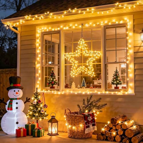 4Pack Christmas String Lights Battery Operated with Remote Control (100 Count)