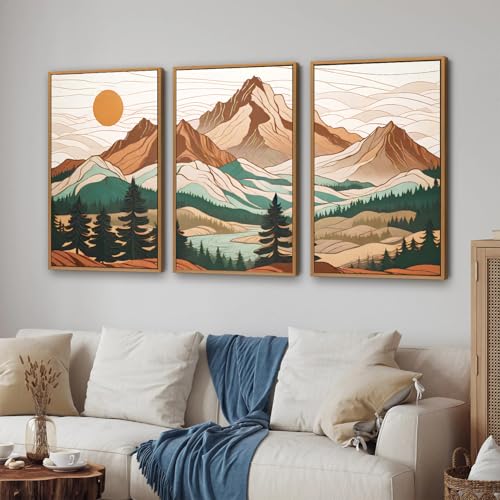 Mountain Framed Canvas Wall Art Set of 3 (3 Count)