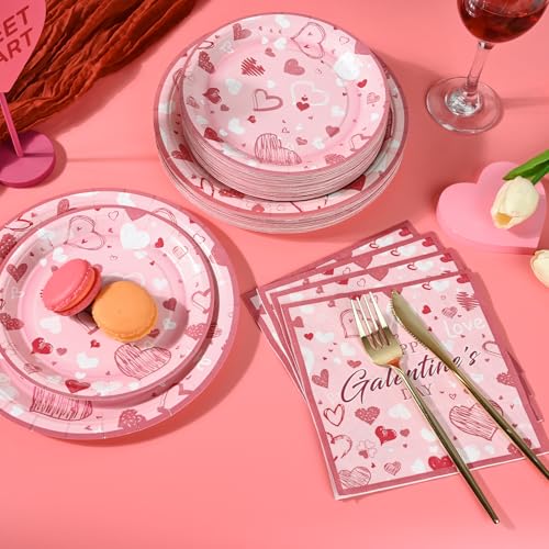 150Pcs Galentine's Day Plates and Napkins (150 Count)