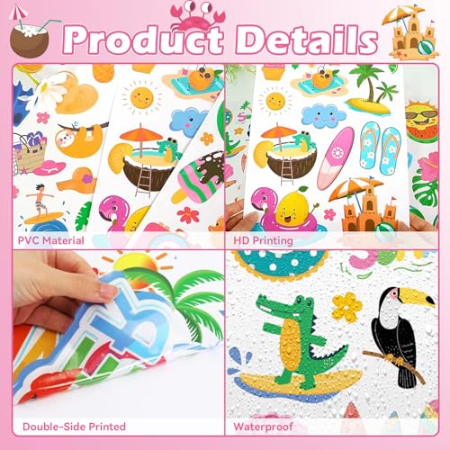 Large Summer Window Clings (63 Count)