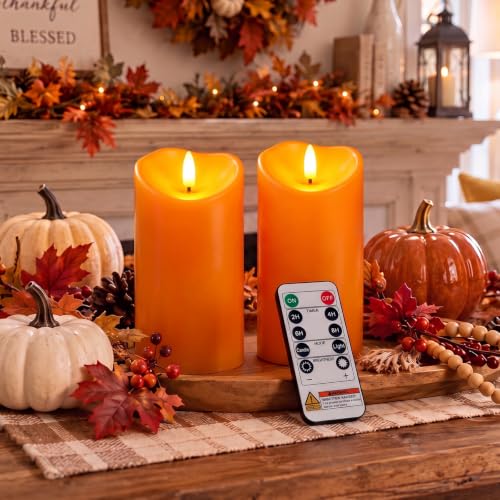 Halloween Orange Waterproof LED Candles (2 Count)