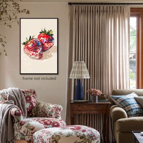 Funky Red Strawberry Disco Wall Art