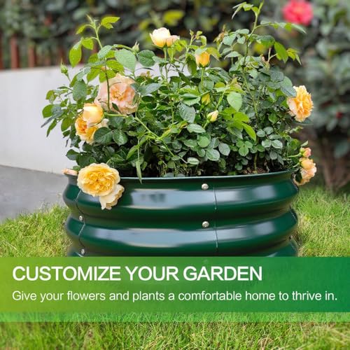 GARDMAX 2x2x1FT Galvanized Round Raised Garden Bed Kit