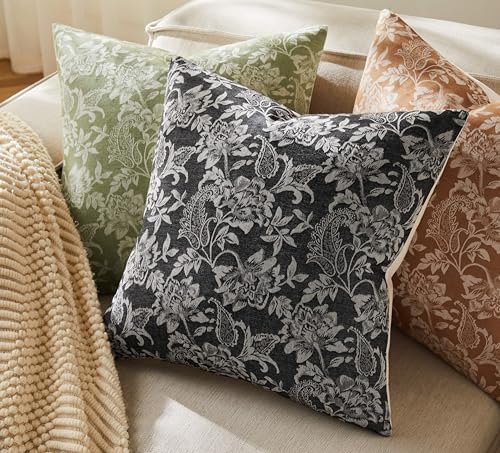 Floral Jacquard Throw Pillow Covers Set of 2 (2 Count)