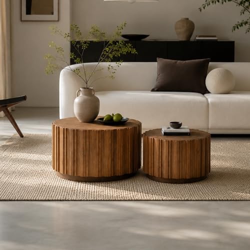Nesting Round Coffee Table Set of 2