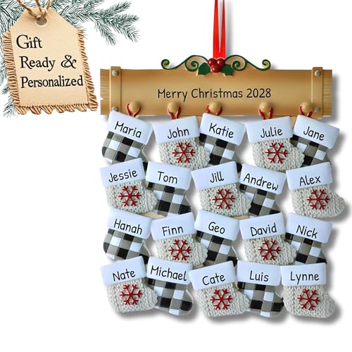3D Stockings Family of 20 Ornament 2026 Personalized Family Christmas Ornaments 2026
