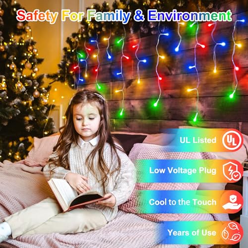 810 LED 82FT Christmas Icicle Lights