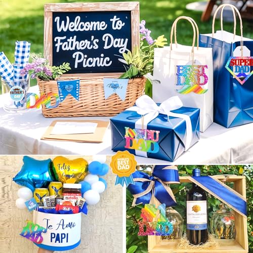 36PCS Wooden Father's Day Ornaments to Paint (77 Count)