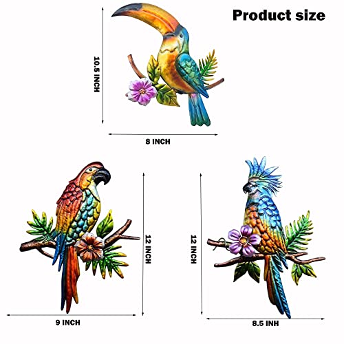 Metal Parrot Wall Decor Tropical Outdoor Wall Decor Parrot Outdoor Wall Art