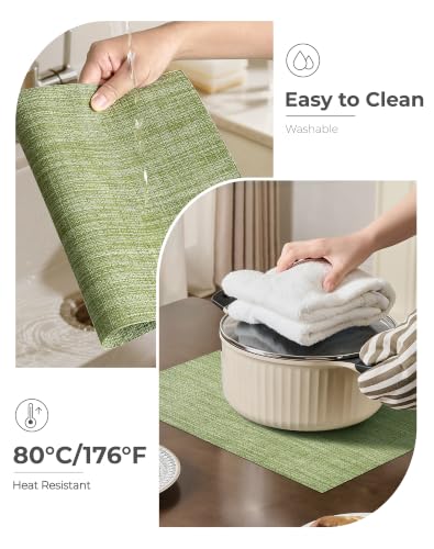 Bean Green Woven Placemats Set of 12 (12 Count)
