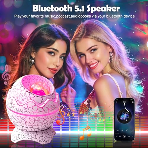 Dinosaur Egg Galaxy Projector an Aurora Projector with Bluetooth Speaker & White Noise